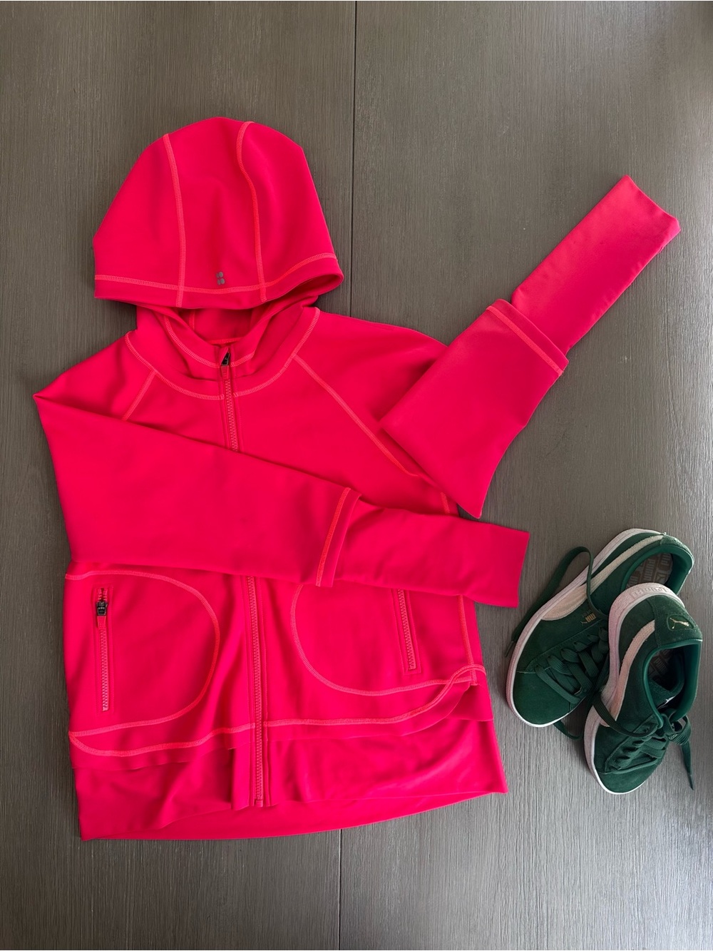 Sweaty Betty Women’s Hot Pink Hooded Zip Jacket